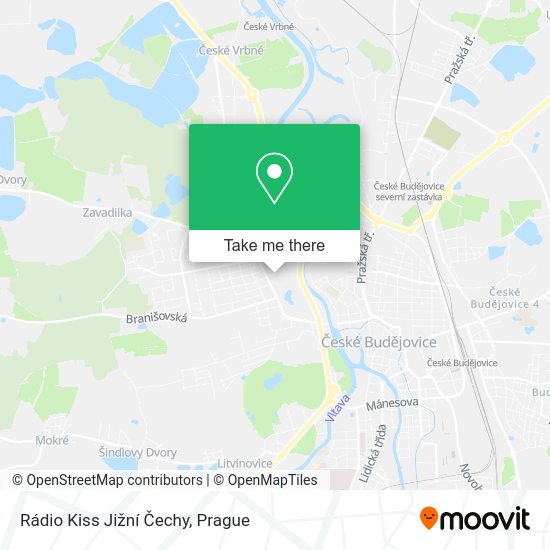 Rádio Kiss Jižní Čechy map