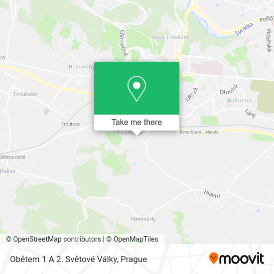 Obětem 1 A 2. Světové Války map