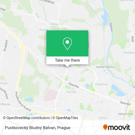 Pustkovecký Bludný Balvan map