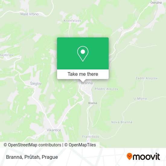 Branná, Průtah map