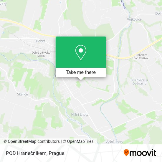 POD Hranečníkem map