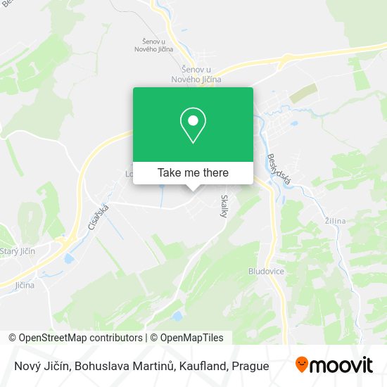 Nový Jičín, Bohuslava Martinů, Kaufland map