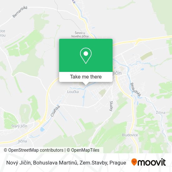 Nový Jičín, Bohuslava Martinů, Zem.Stavby map