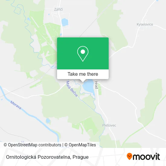 Карта Ornitologická Pozorovatelna