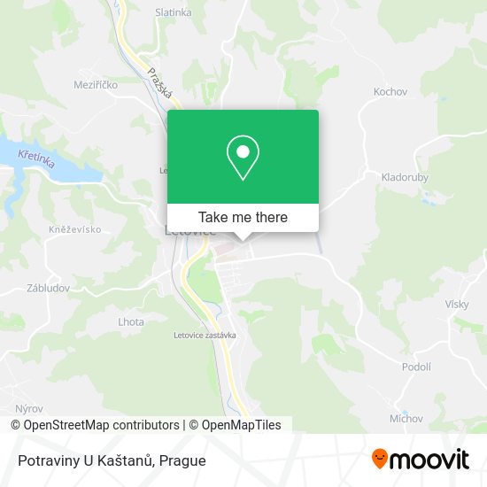 Карта Potraviny U Kaštanů