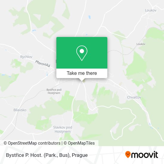 Bystřice P. Host. (Park., Bus) map