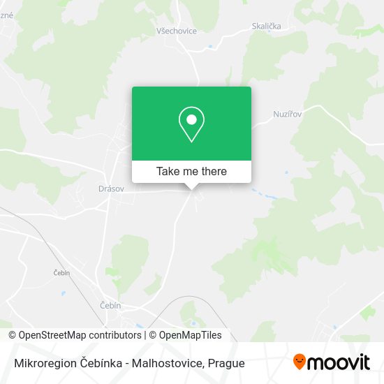 Mikroregion Čebínka - Malhostovice map