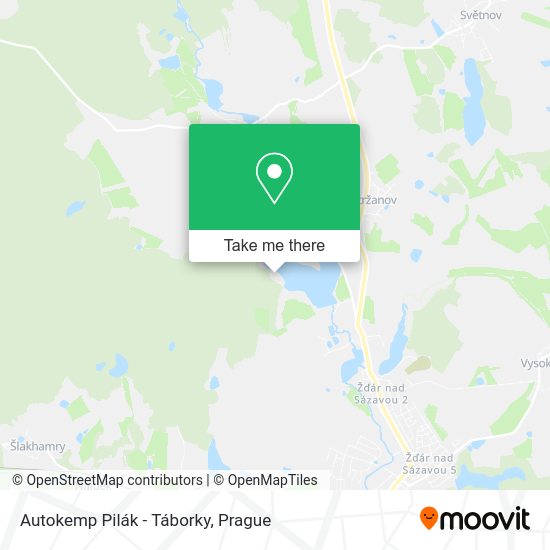Autokemp Pilák - Táborky map