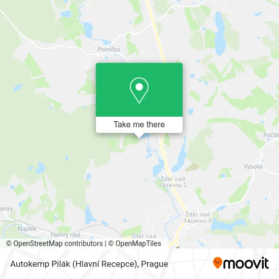 Карта Autokemp Pilák (Hlavní Recepce)