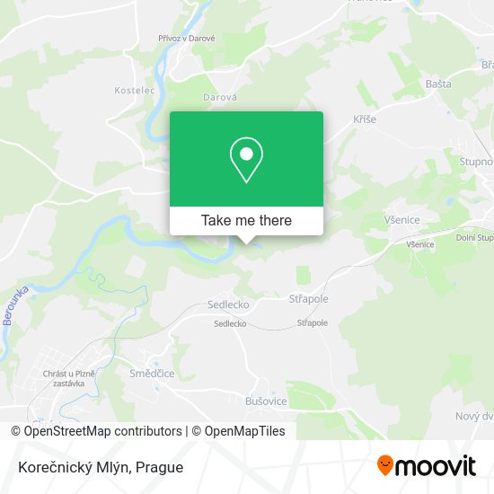 Korečnický Mlýn map