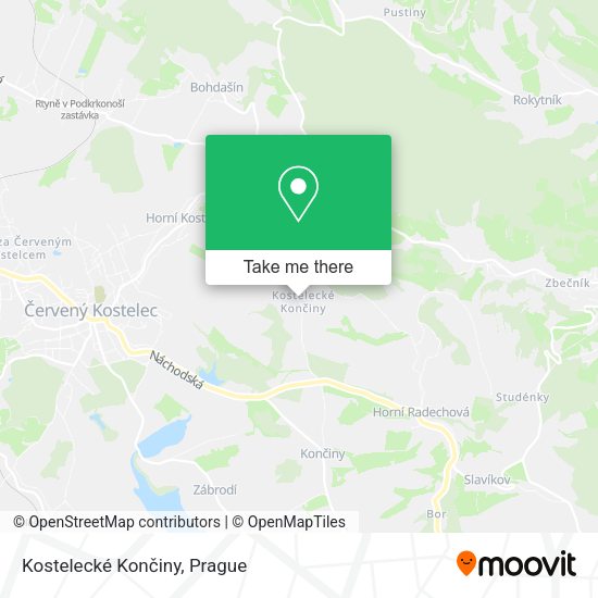 Kostelecké Končiny map