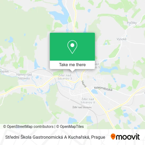 Карта Střední Škola Gastronomická A Kuchařská