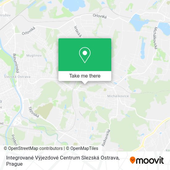 Карта Integrované Výjezdové Centrum Slezská Ostrava