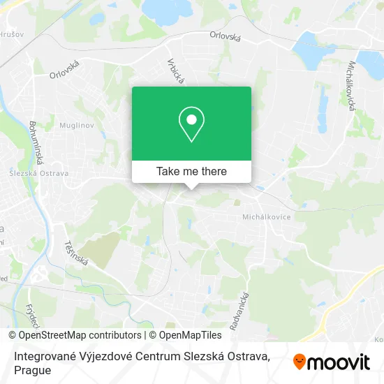 Карта Integrované Výjezdové Centrum Slezská Ostrava
