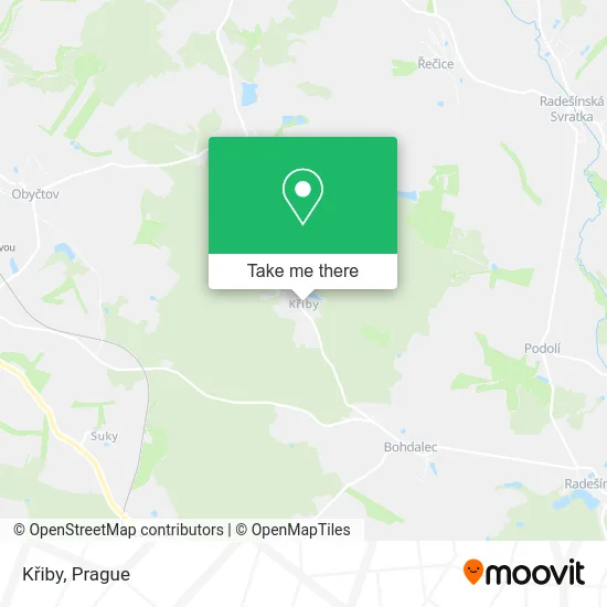 Křiby map