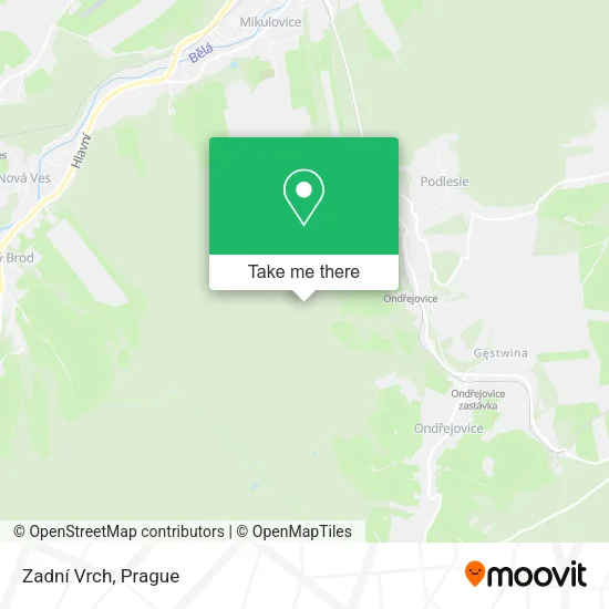 Карта Zadní Vrch