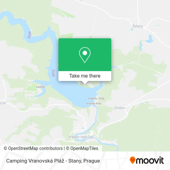 Карта Camping Vranovská Pláž - Stany