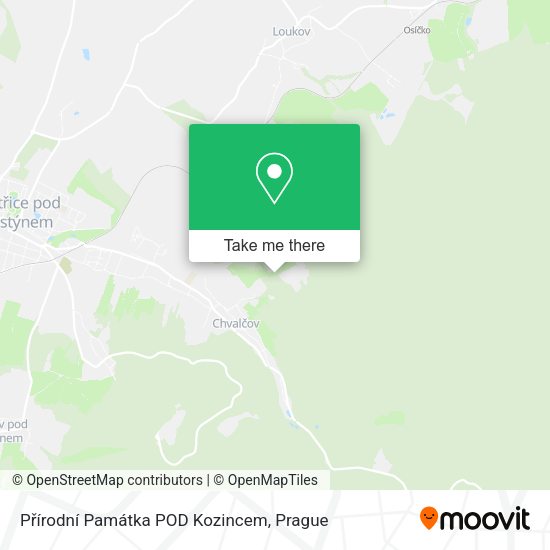 Přírodní Památka POD Kozincem map