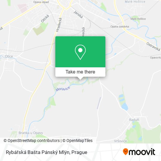 Rybářská Bašta Pánský Mlýn map