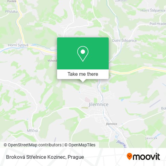 Broková Střelnice Kozinec map