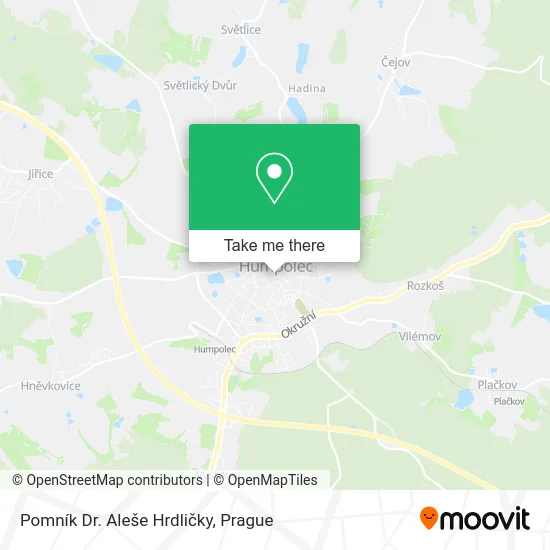 Карта ‎Pomník Dr. Aleše Hrdličky