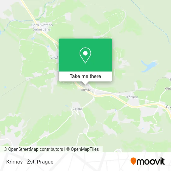 Křimov - Žst map