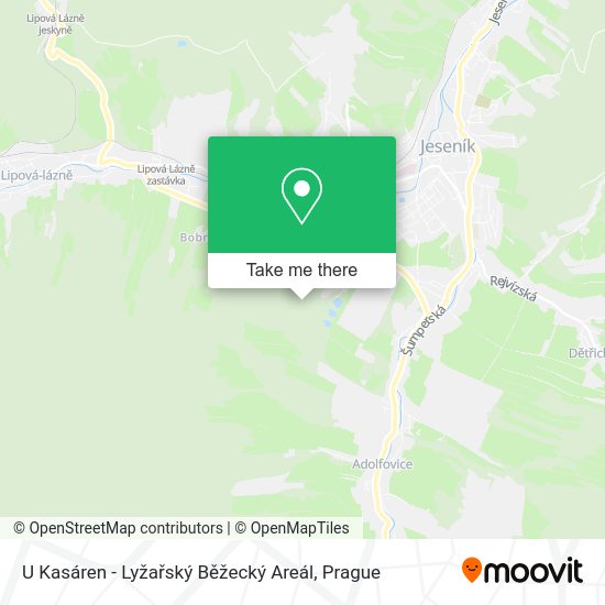 U Kasáren - Lyžařský Běžecký Areál map