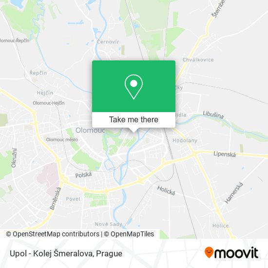 Upol - Kolej Šmeralova map
