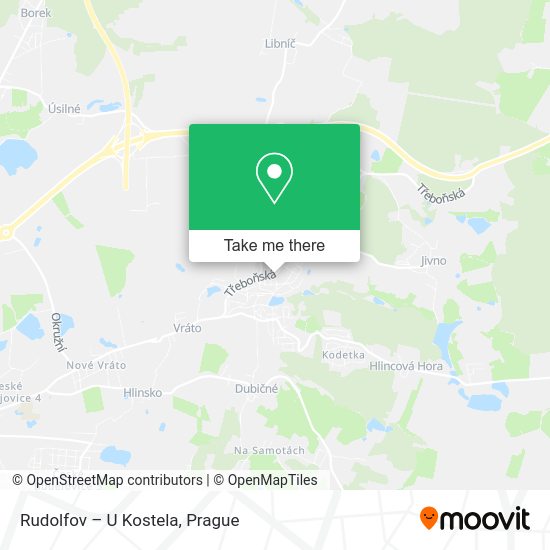 Rudolfov – U Kostela map