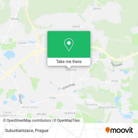 Карта Suburbanizace