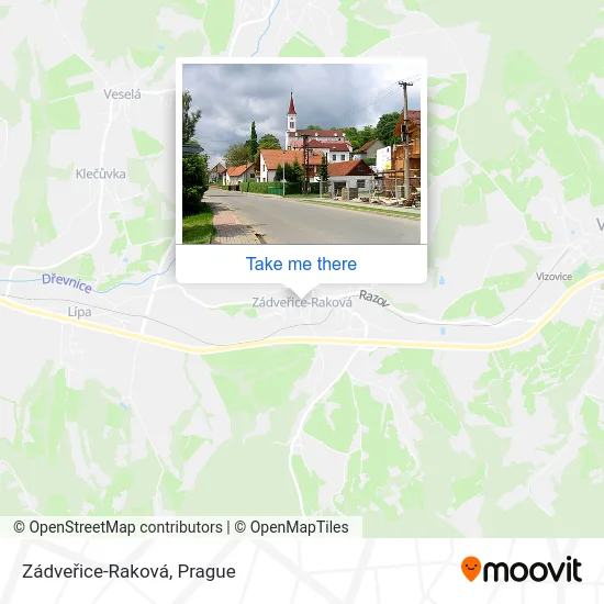 Карта Zádveřice-Raková