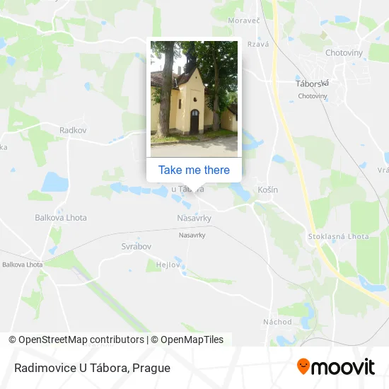 Карта Radimovice U Tábora