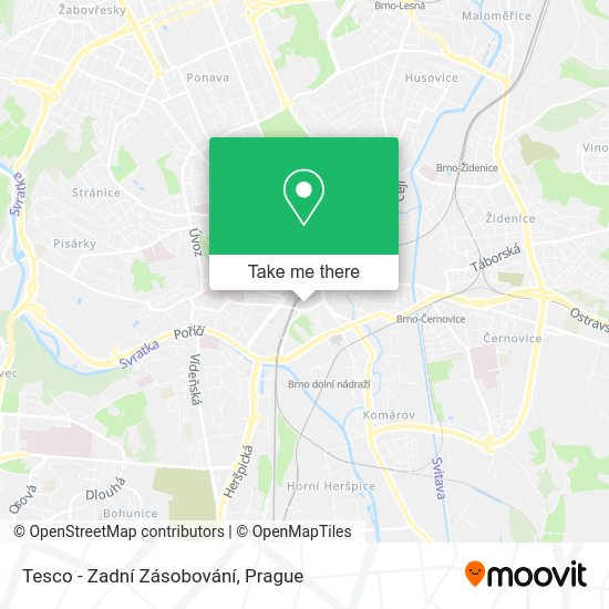 Tesco - Zadní Zásobování map