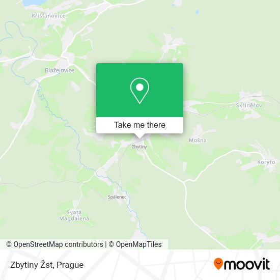 Zbytiny Žst map