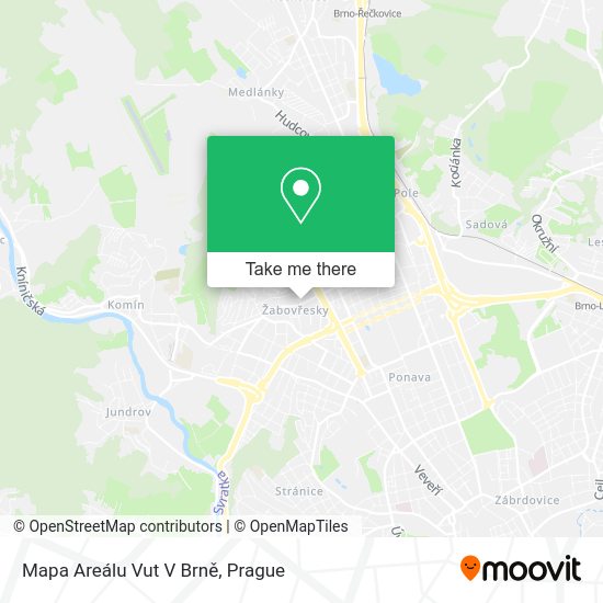 Карта Mapa Areálu Vut V Brně