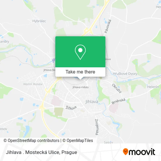 Карта Jihlava . Mostecká Ulice