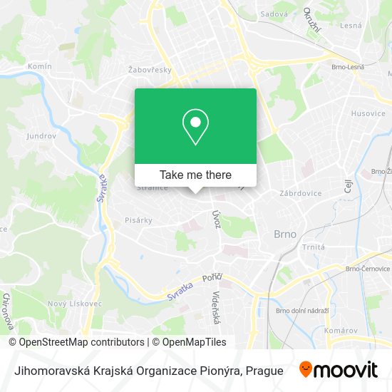 Jihomoravská Krajská Organizace Pionýra map