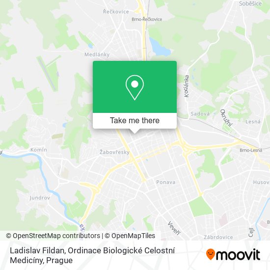 Ladislav Fildan, Ordinace Biologické Celostní Medicíny map