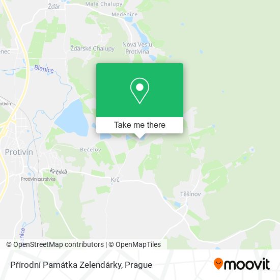 Přírodní Památka Zelendárky map