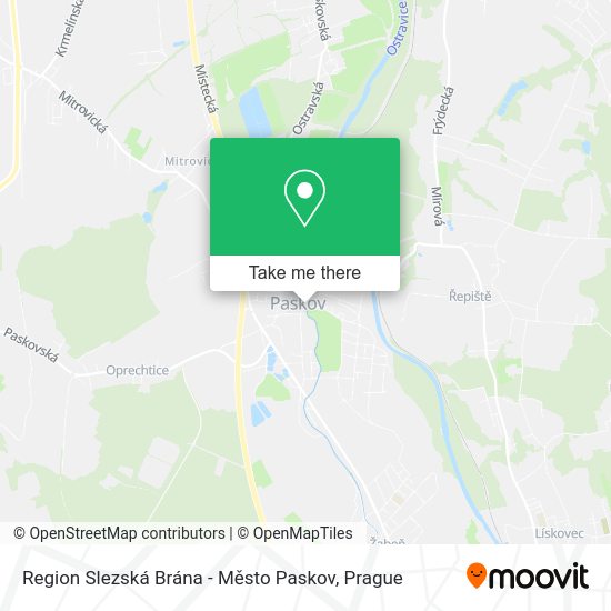 Region Slezská Brána - Město Paskov map