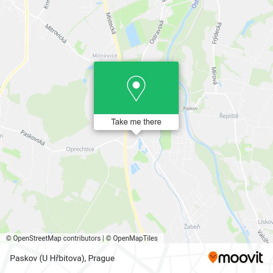 Карта Paskov (U Hřbitova)