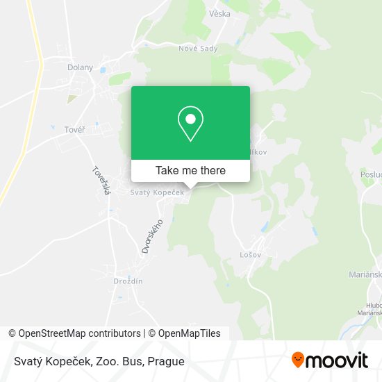 Svatý Kopeček, Zoo. Bus map