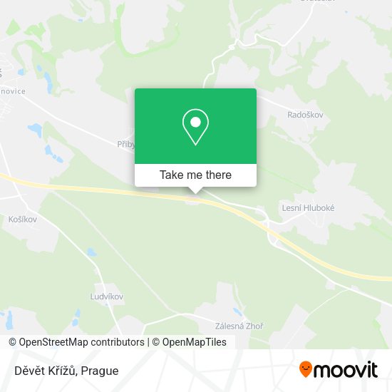 Děvět Křížů map