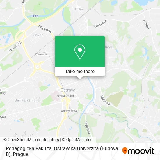 Карта Pedagogická Fakulta, Ostravská Univerzita (Budova B)