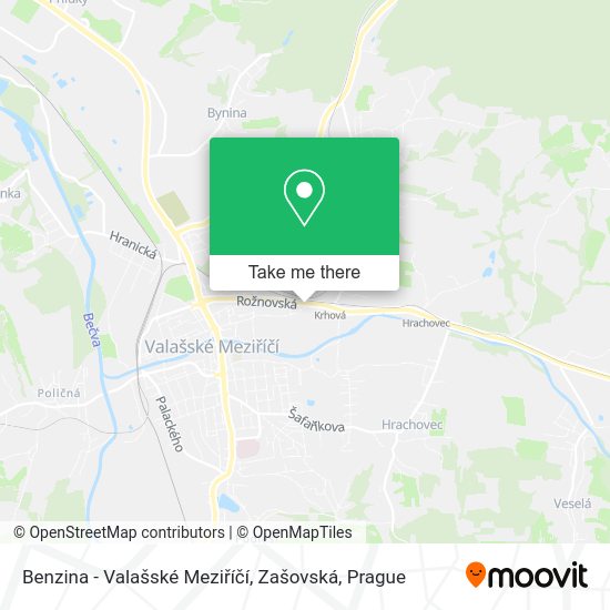 Benzina - Valašské Meziříčí, Zašovská map