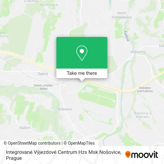 Карта Integrované Výjezdové Centrum Hzs Msk Nošovice