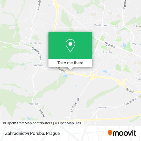 Zahradnictví Poruba map