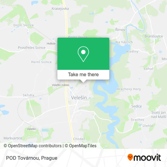 Карта POD Továrnou