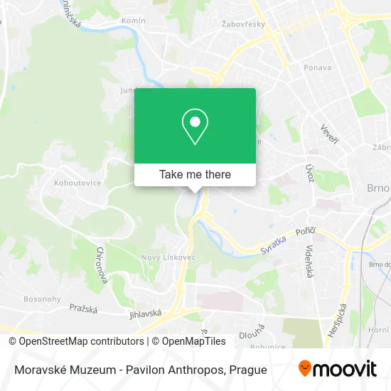 Карта Moravské Muzeum - Pavilon Anthropos