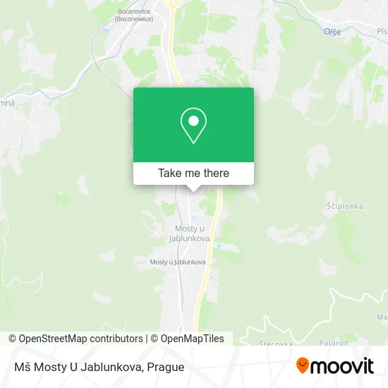 Карта Mš Mosty U Jablunkova